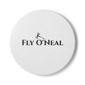 Fly O'Neal Ceramic Coaster — Minimalist Fishing Logo Drink Coaster